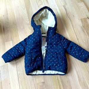 18M Carter’s winter jacket with hood and fleece lining